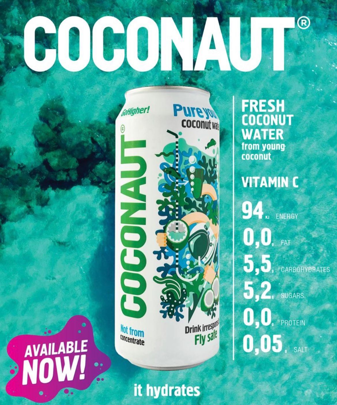Pure young coco agua water
